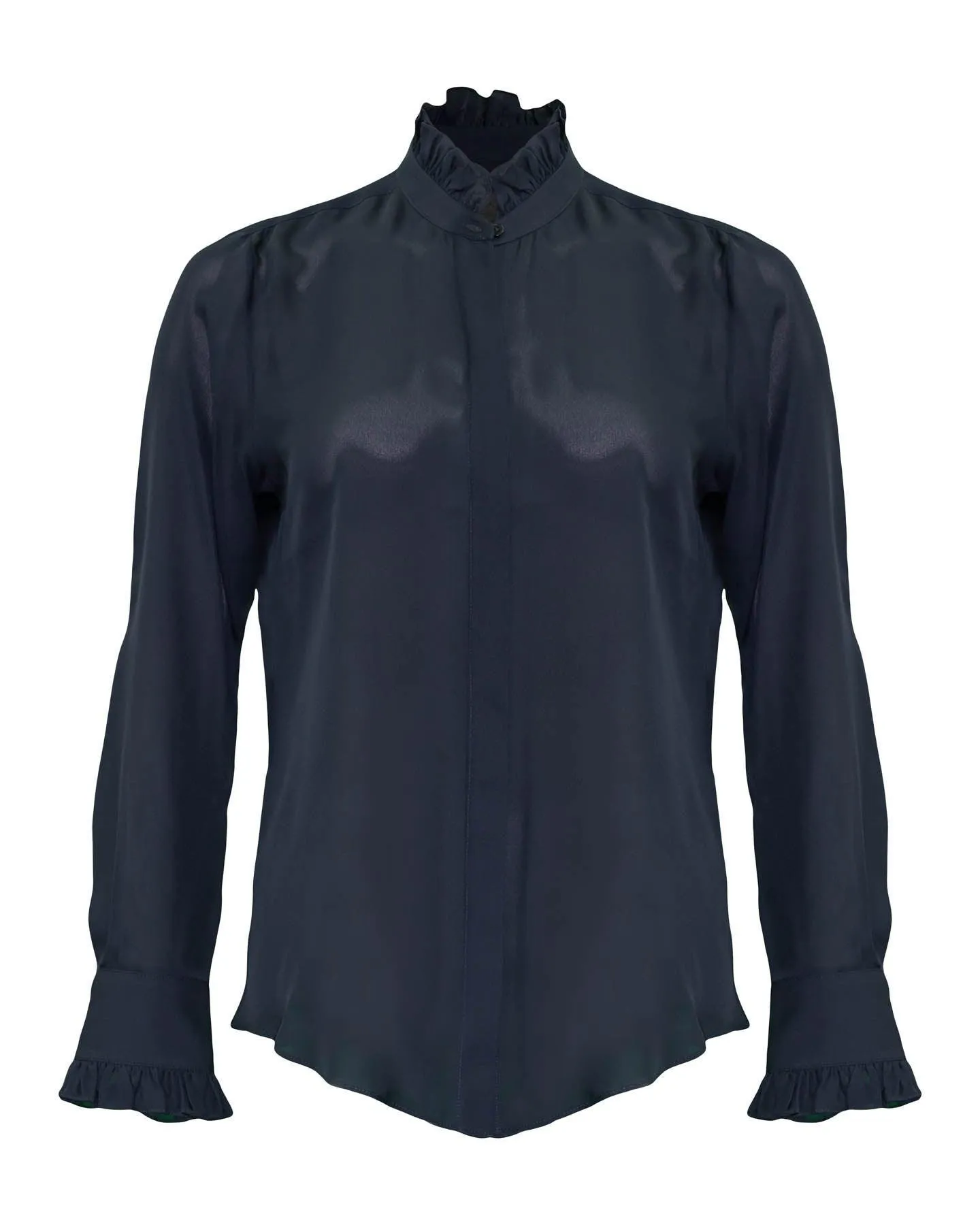 Aleia Silk Ruffle Shirt