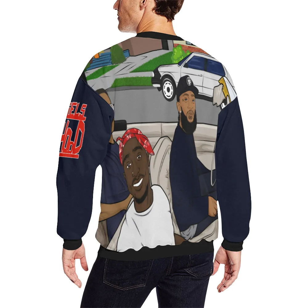 ANGEL OF THE HOOD Men's Oversized Fleece Crew Sweatshirt