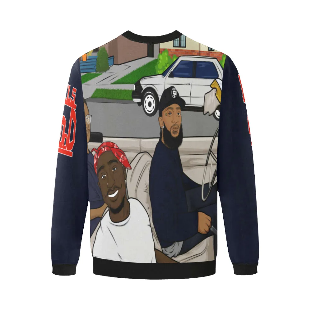 ANGEL OF THE HOOD Men's Oversized Fleece Crew Sweatshirt
