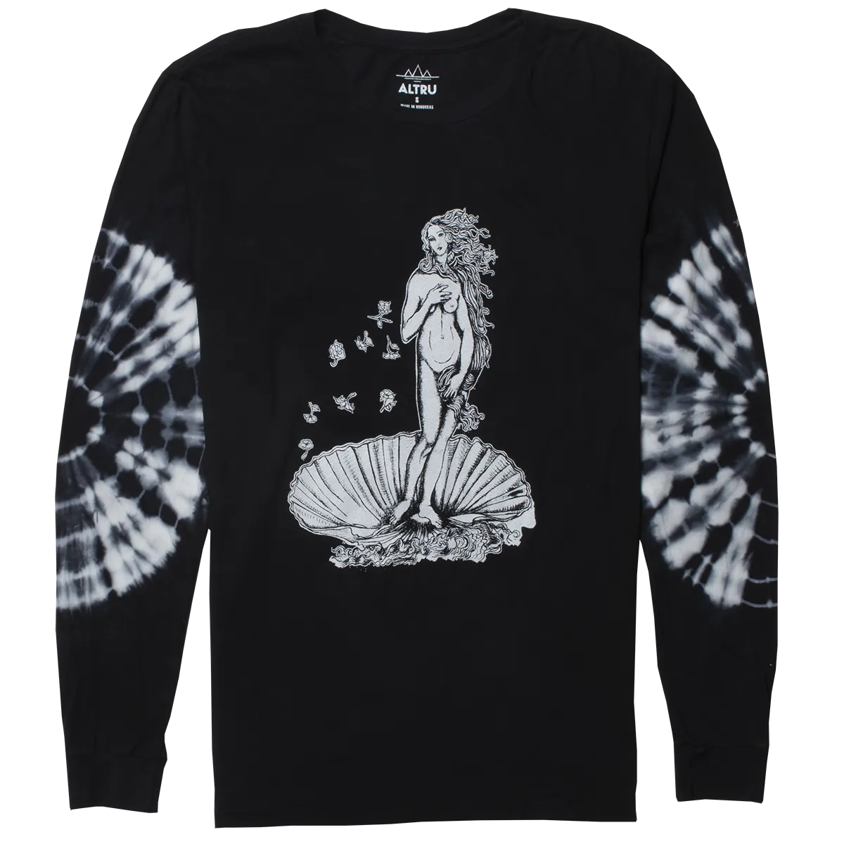 Birth of Venus tie-dye elbows long sleeve tee