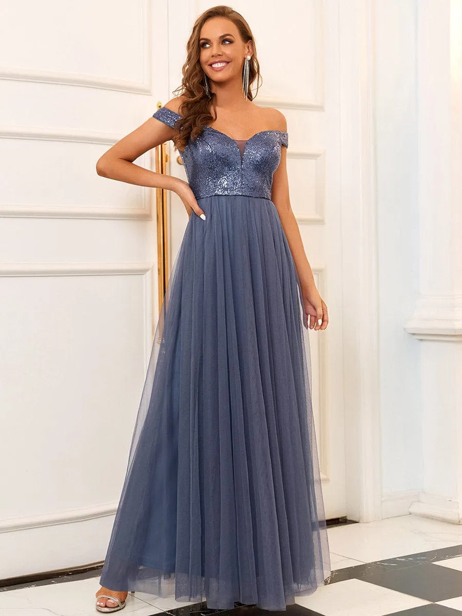 Cap-Sleeve Sequin Party Dress