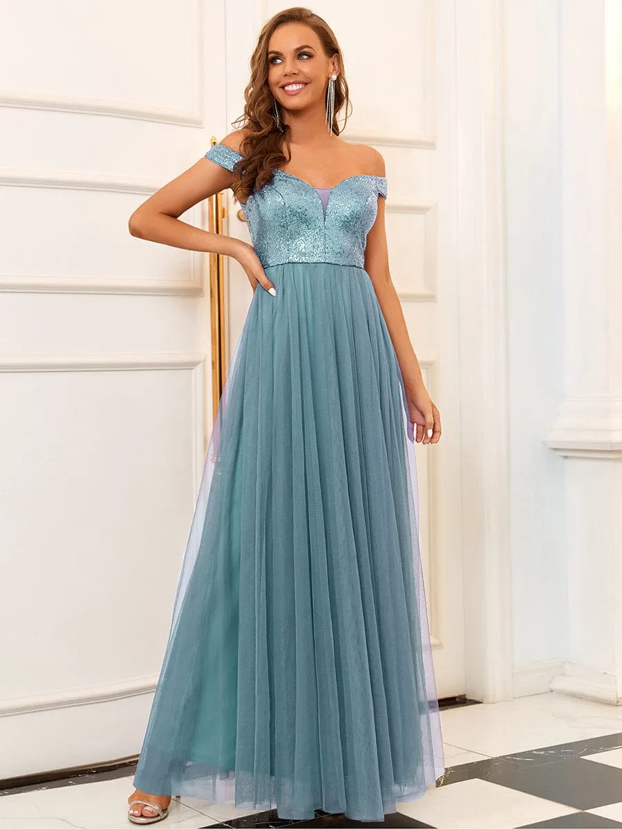 Cap-Sleeve Sequin Party Dress