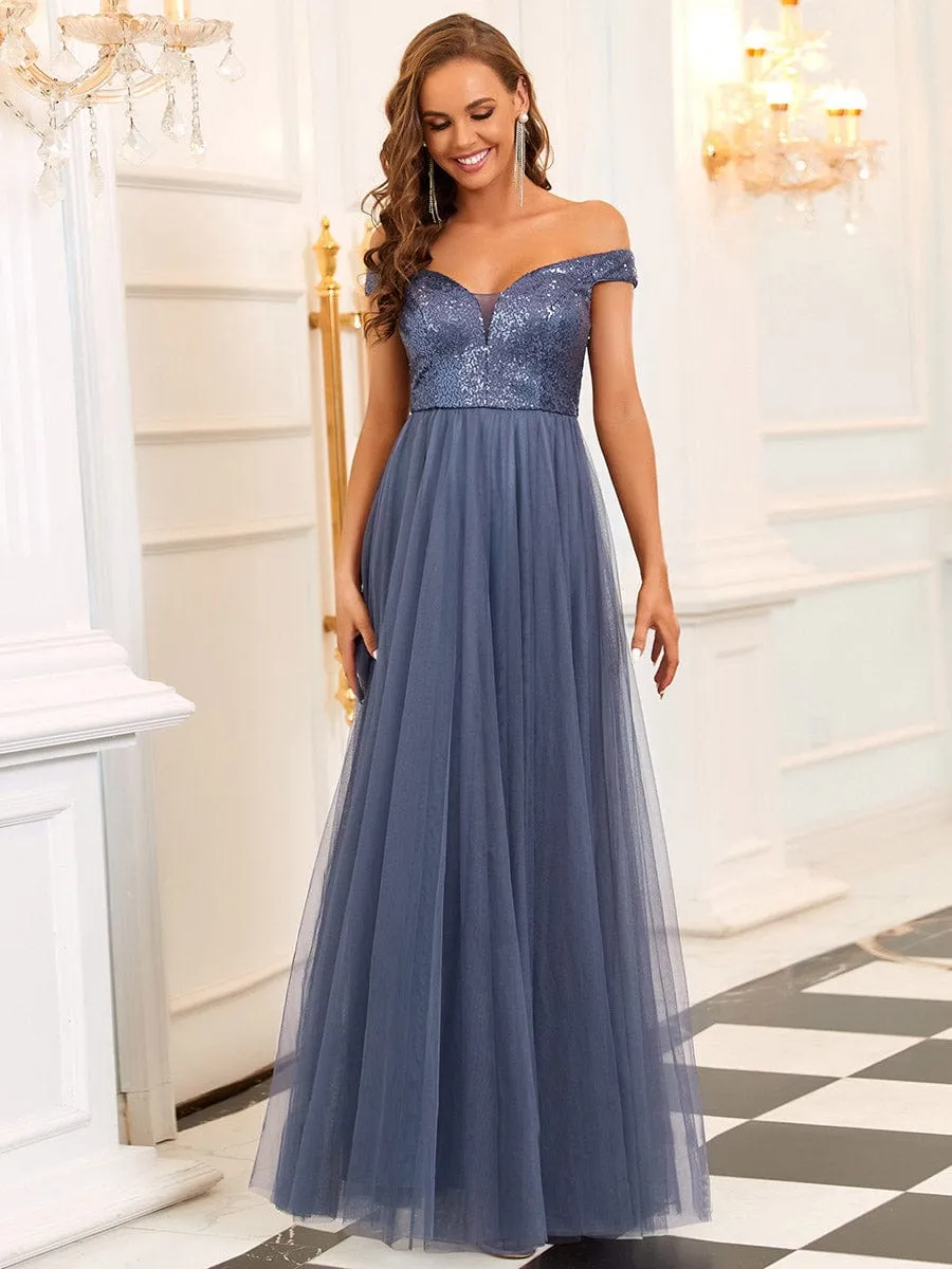 Cap-Sleeve Sequin Party Dress