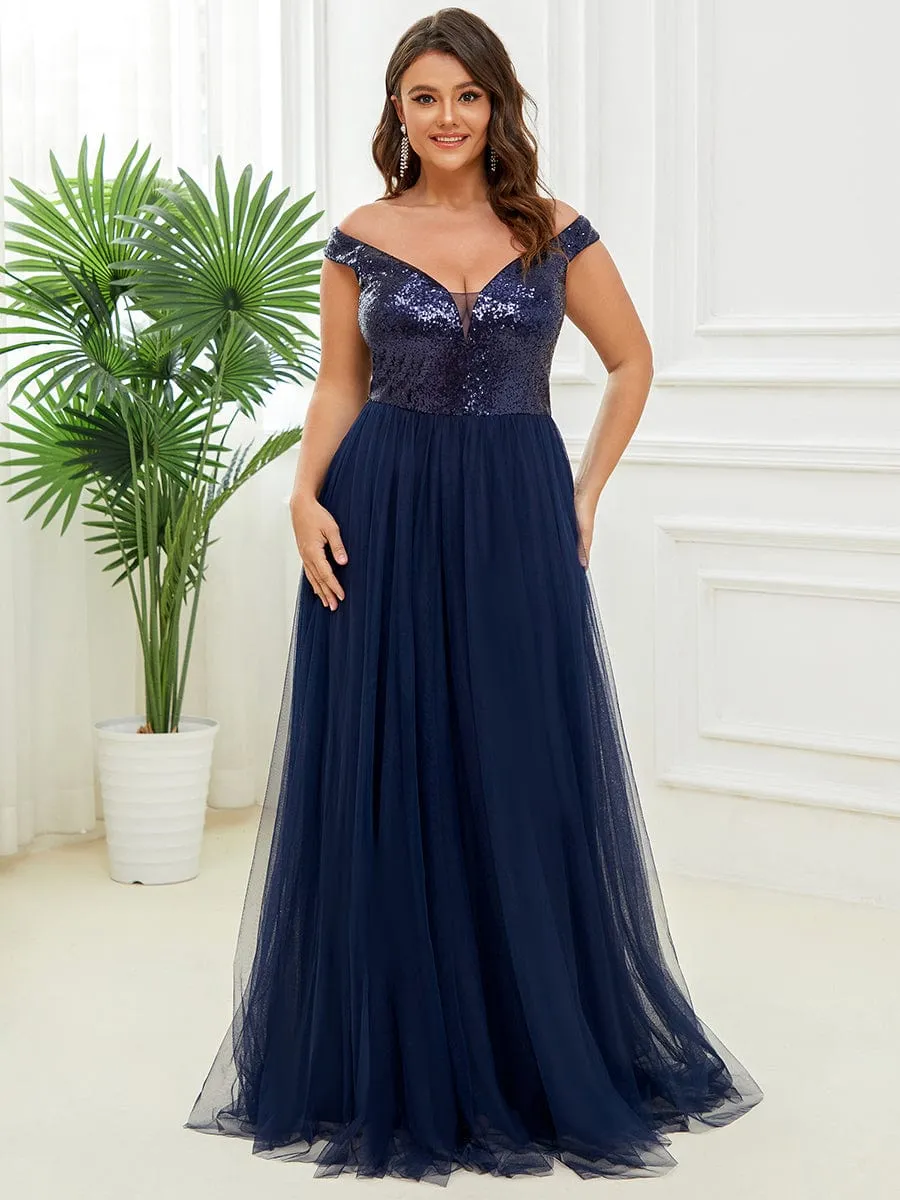 Cap-Sleeve Sequin Party Dress