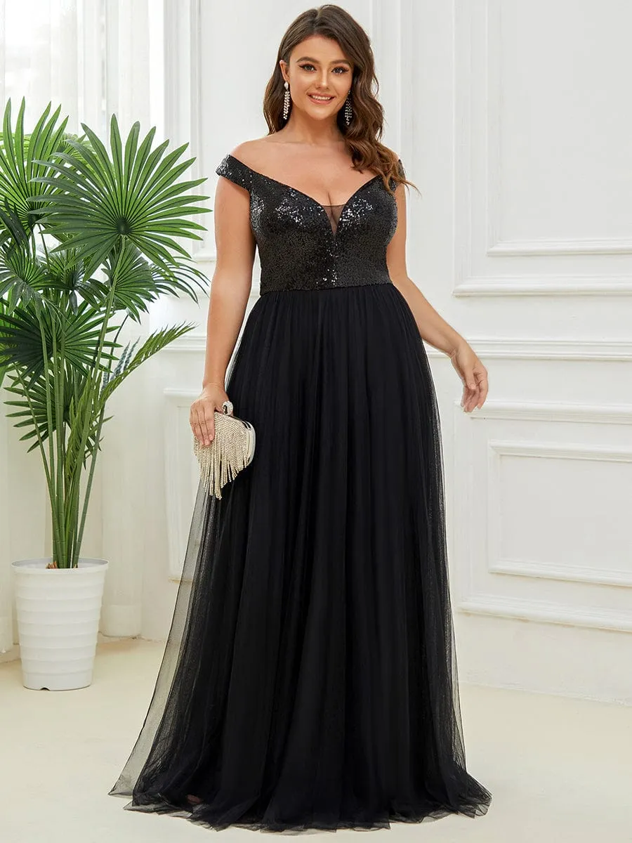 Cap-Sleeve Sequin Party Dress