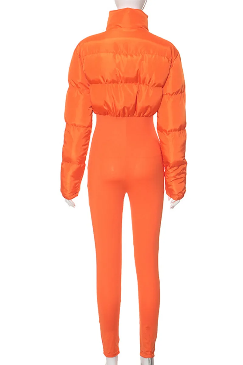 DS3135 Puffer Coat Jumpsuits
