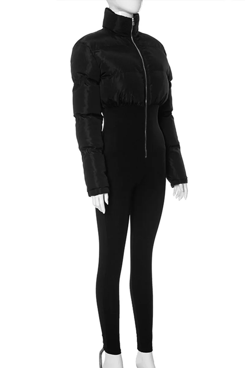 DS3135 Puffer Coat Jumpsuits