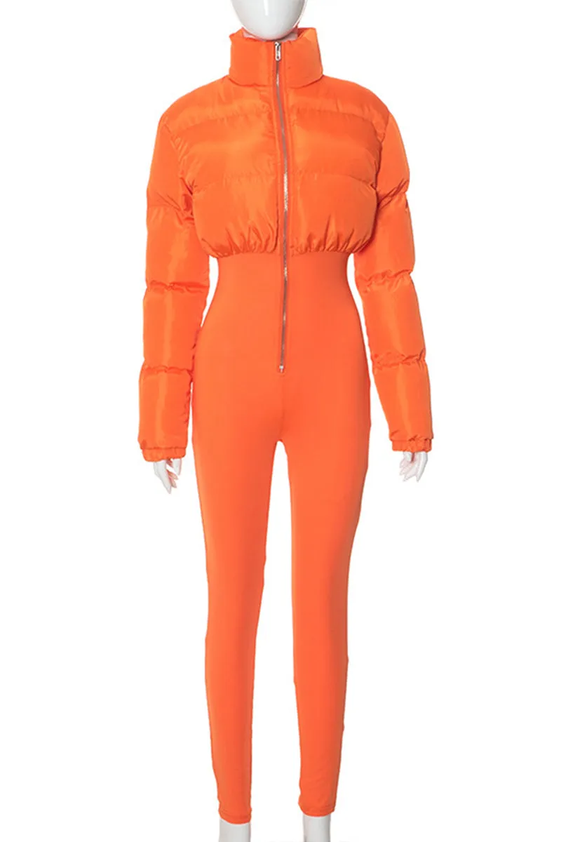 DS3135 Puffer Coat Jumpsuits