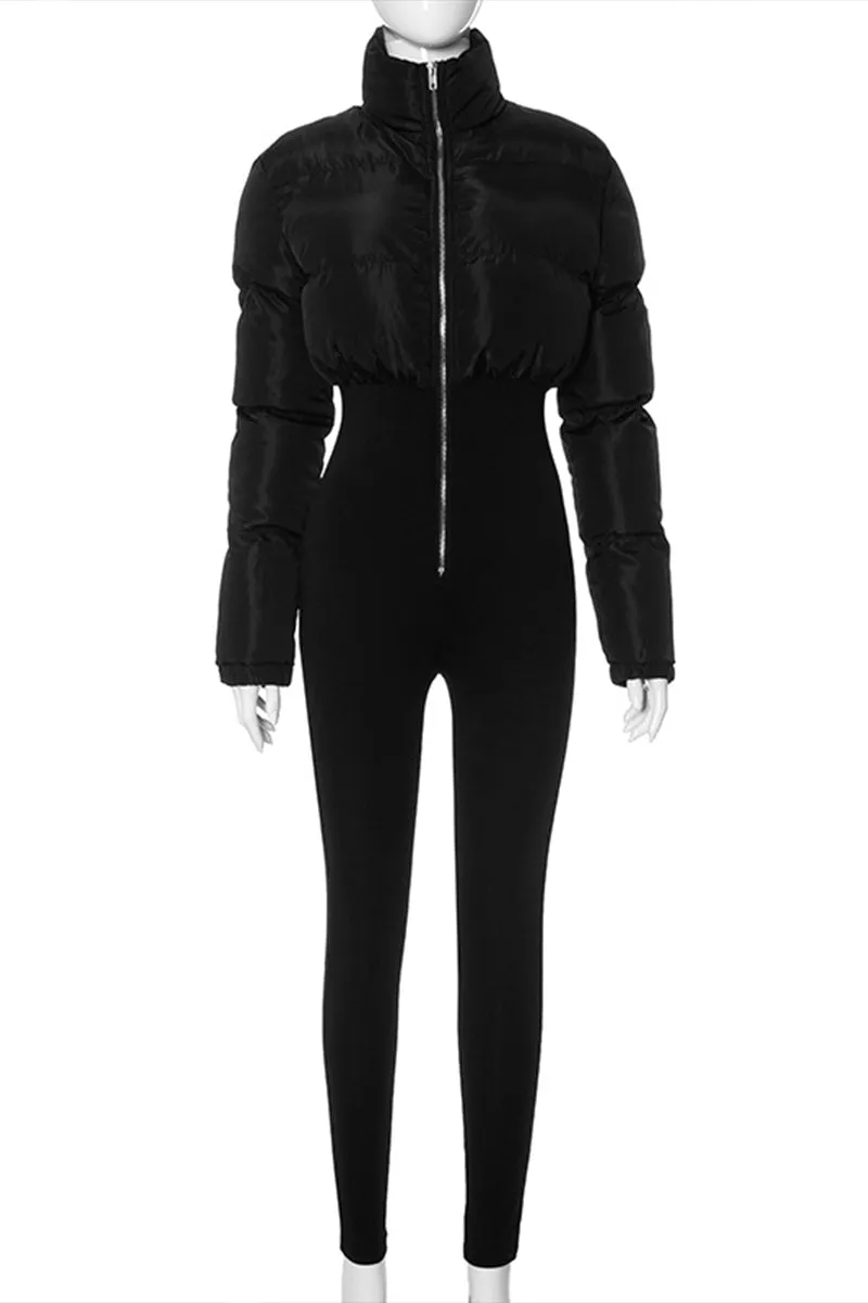 DS3135 Puffer Coat Jumpsuits