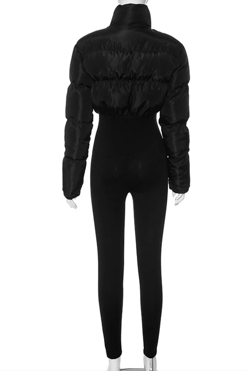 DS3135 Puffer Coat Jumpsuits