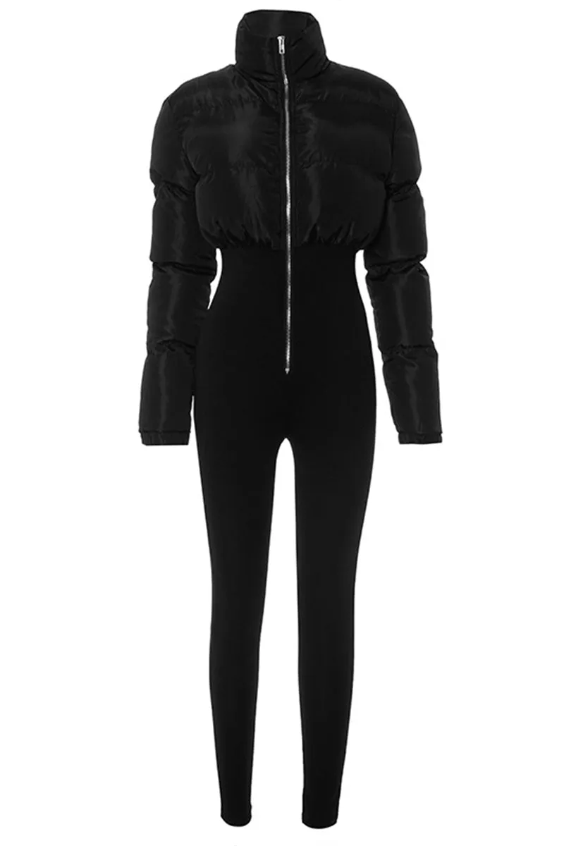DS3135 Puffer Coat Jumpsuits