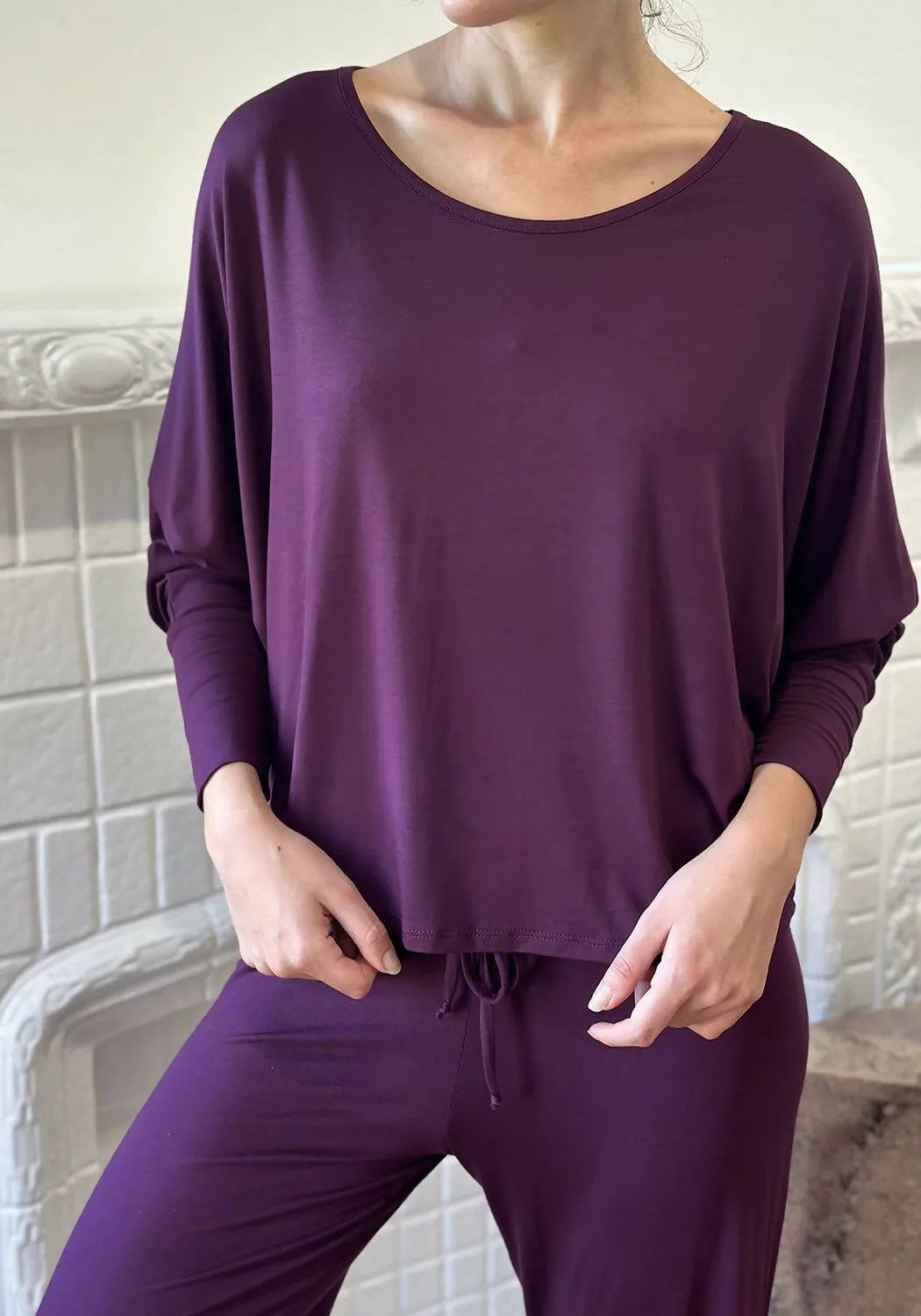 Ellie Batwing Top Grape Wine