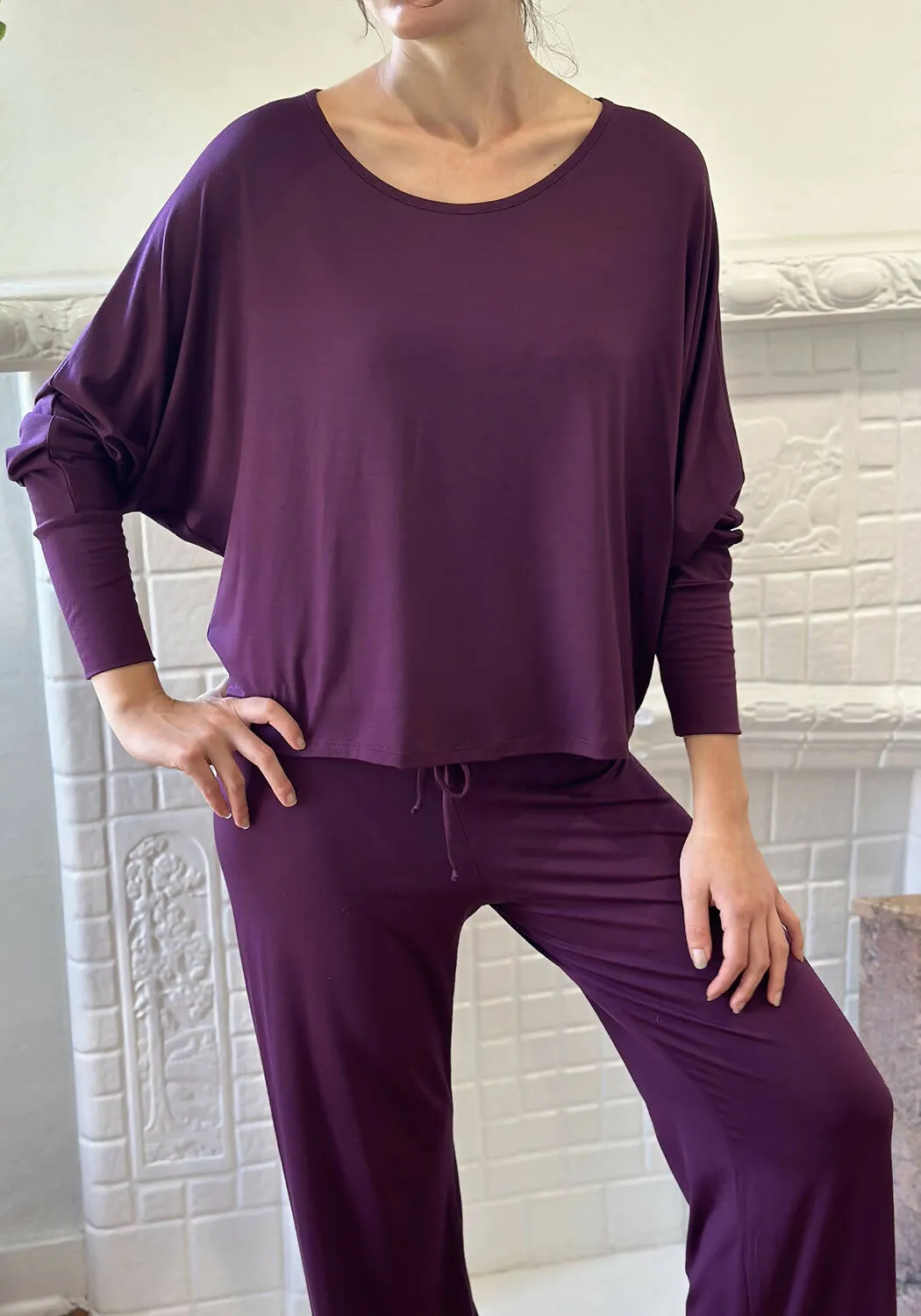 Ellie Batwing Top Grape Wine