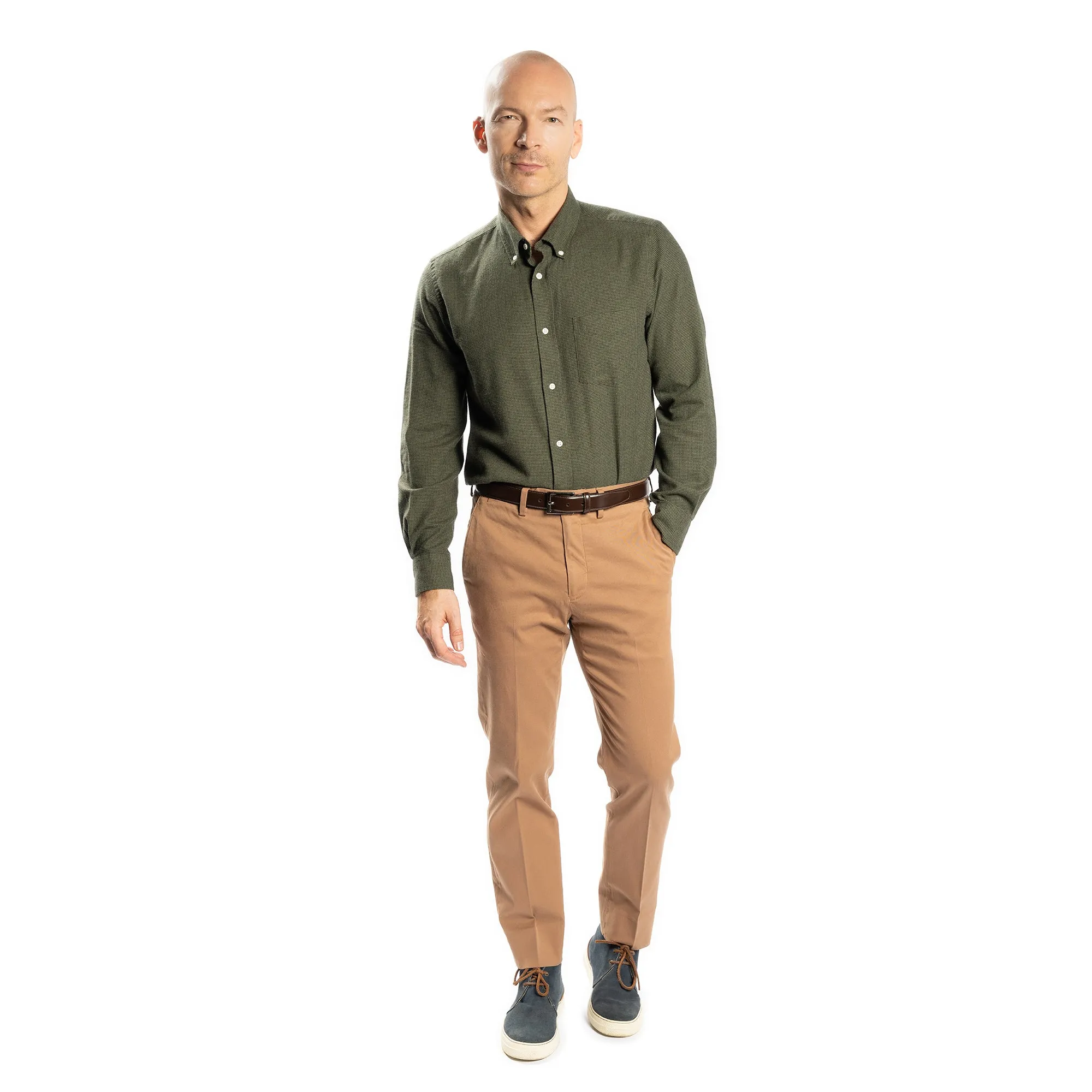Everyday Flannels - Olive Microcheck