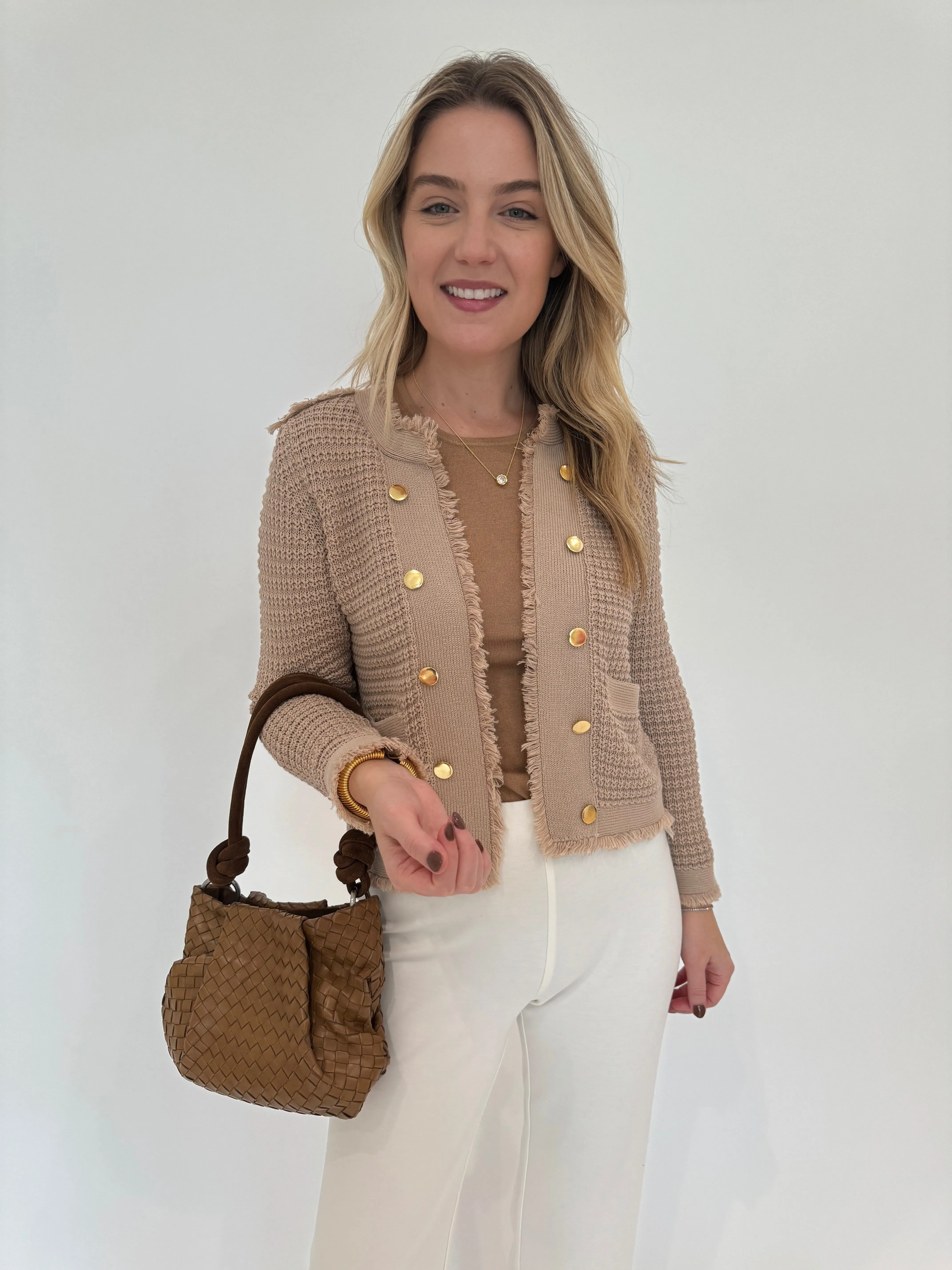 Fitted Crew Sweater - Camel