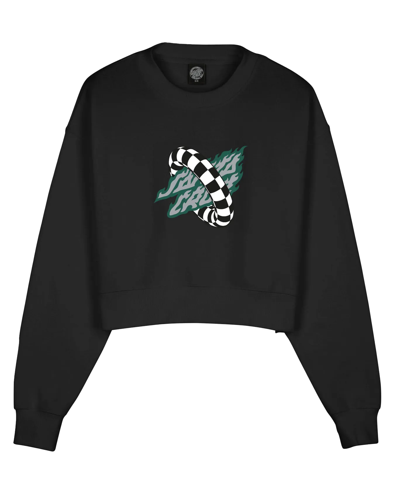 Goal Flame Front Sweatshirt in Black Wash