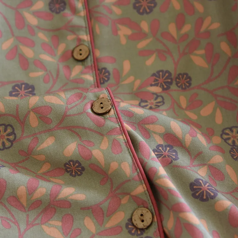 Green Light Cotton Printed Pajama Set
