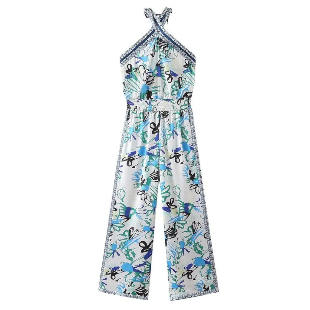 Halter Neck Wide Leg Jumpsuit For Women
