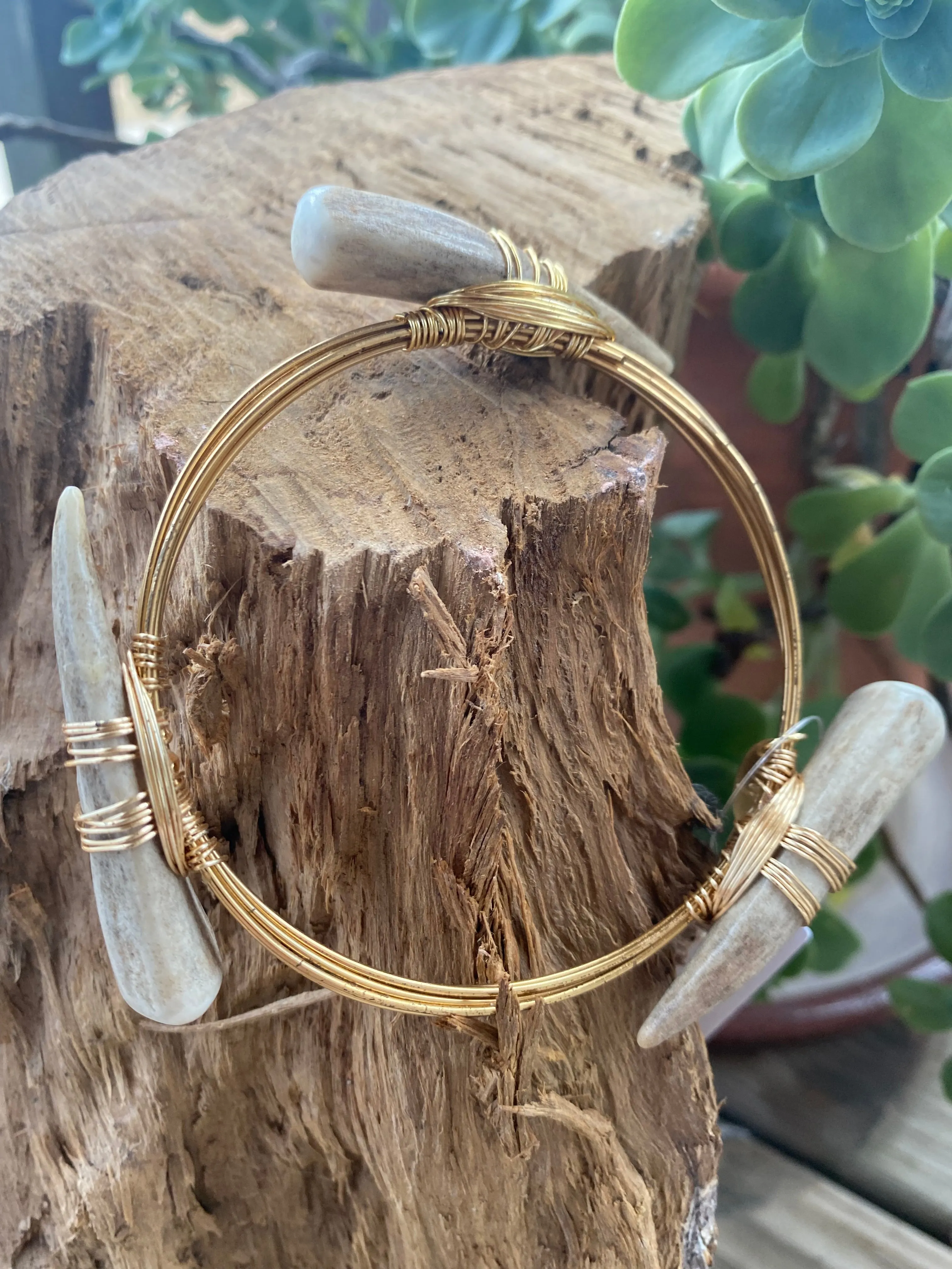 Heather Ford Antler Gold Wire Wrapped Bracelet