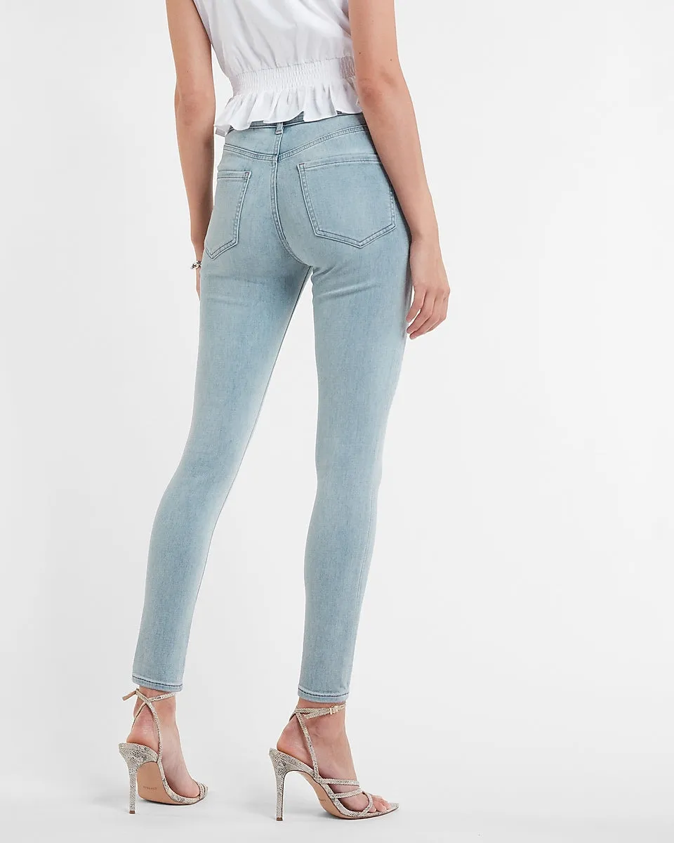 High Waisted Medium Wash Skinny Jeans in Medium Wash