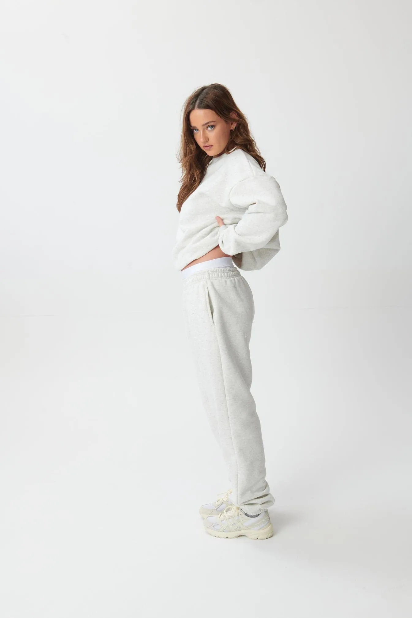 Hygge Cosy Oversized Sweatshirt - Light Grey Marl