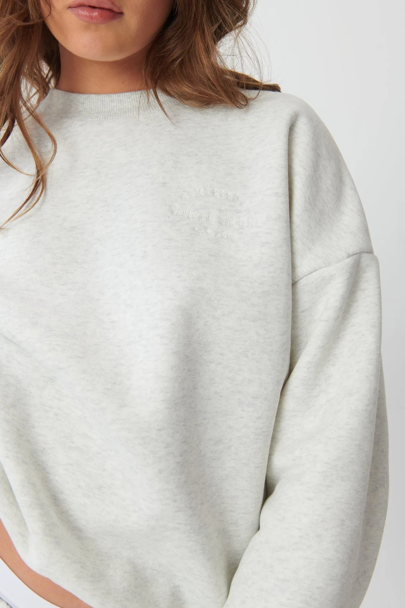 Hygge Cosy Oversized Sweatshirt - Light Grey Marl