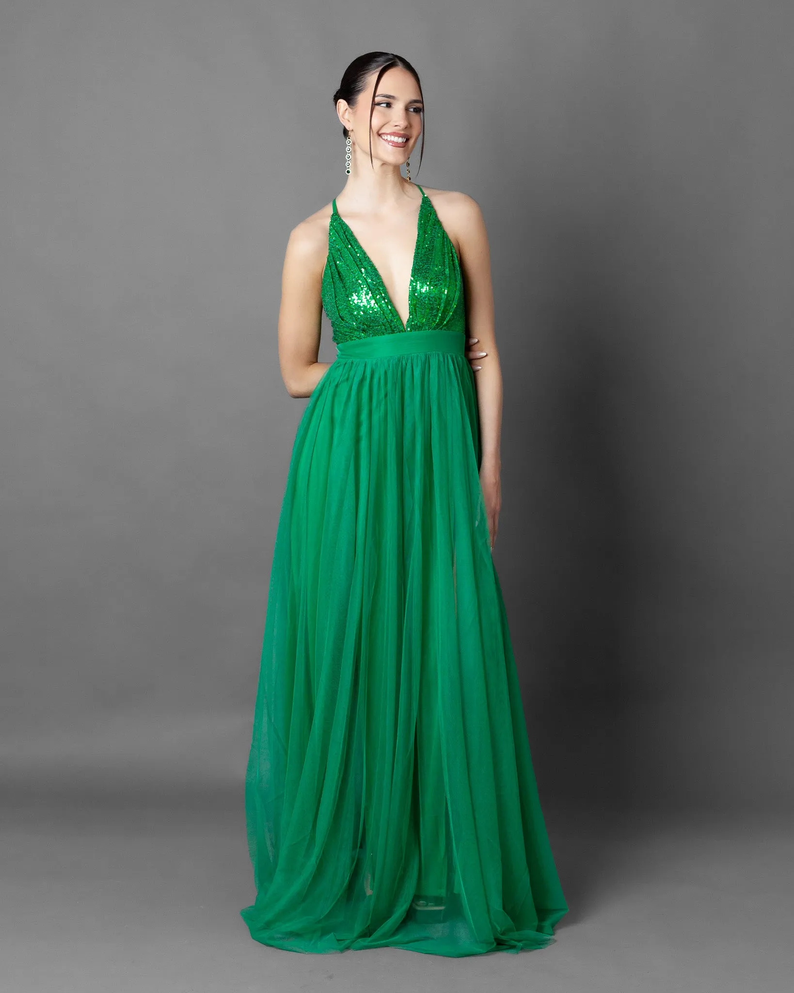 Jakarta Sequin Tulle Maxi Gown