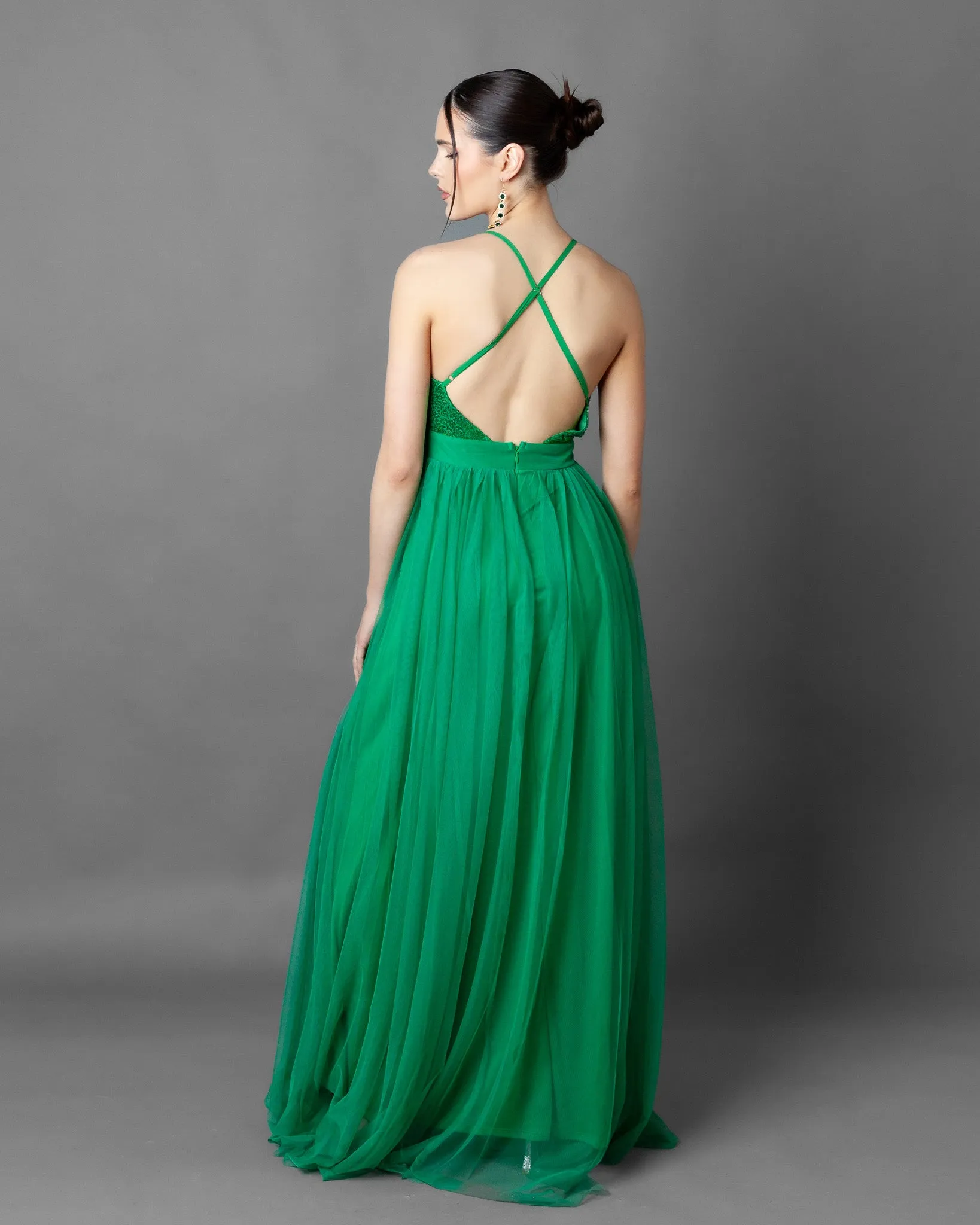 Jakarta Sequin Tulle Maxi Gown