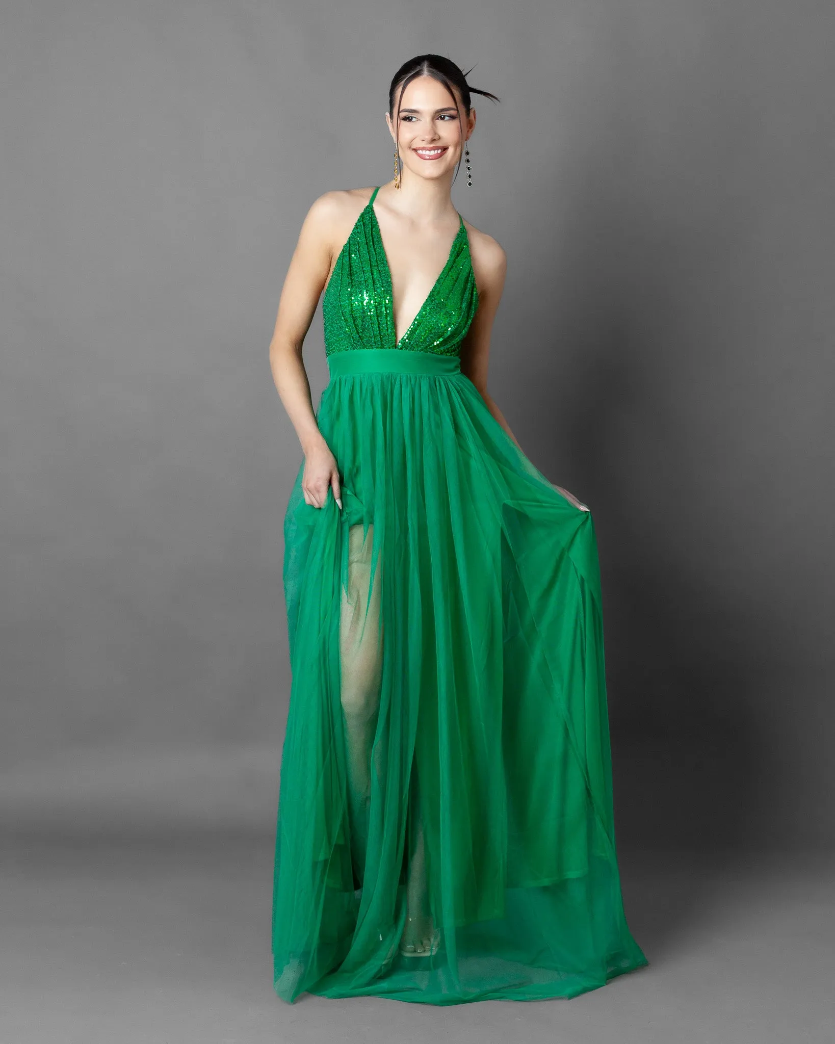 Jakarta Sequin Tulle Maxi Gown