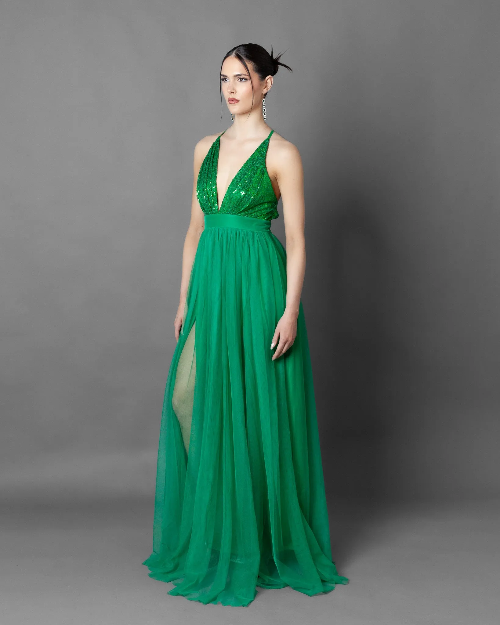 Jakarta Sequin Tulle Maxi Gown