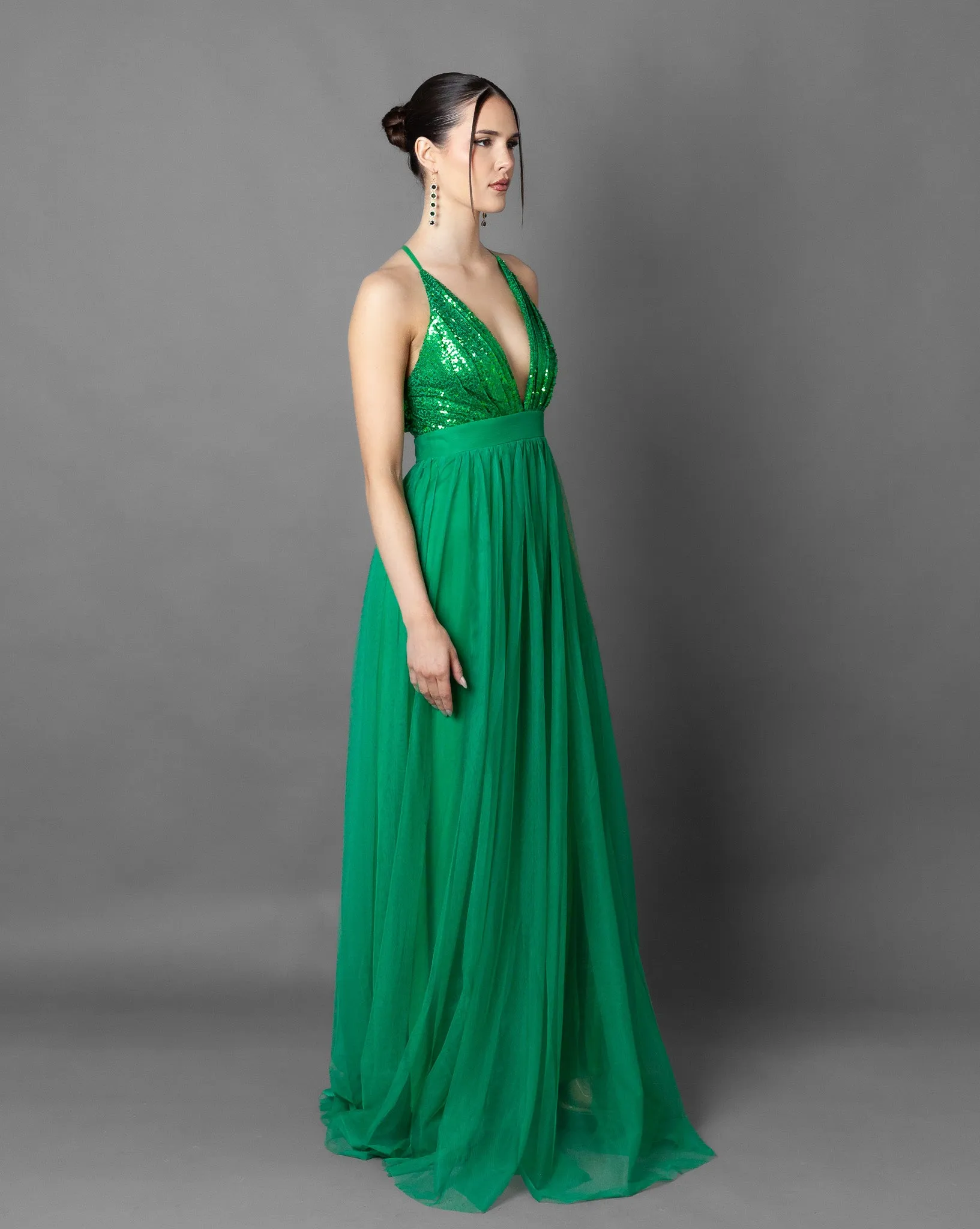 Jakarta Sequin Tulle Maxi Gown