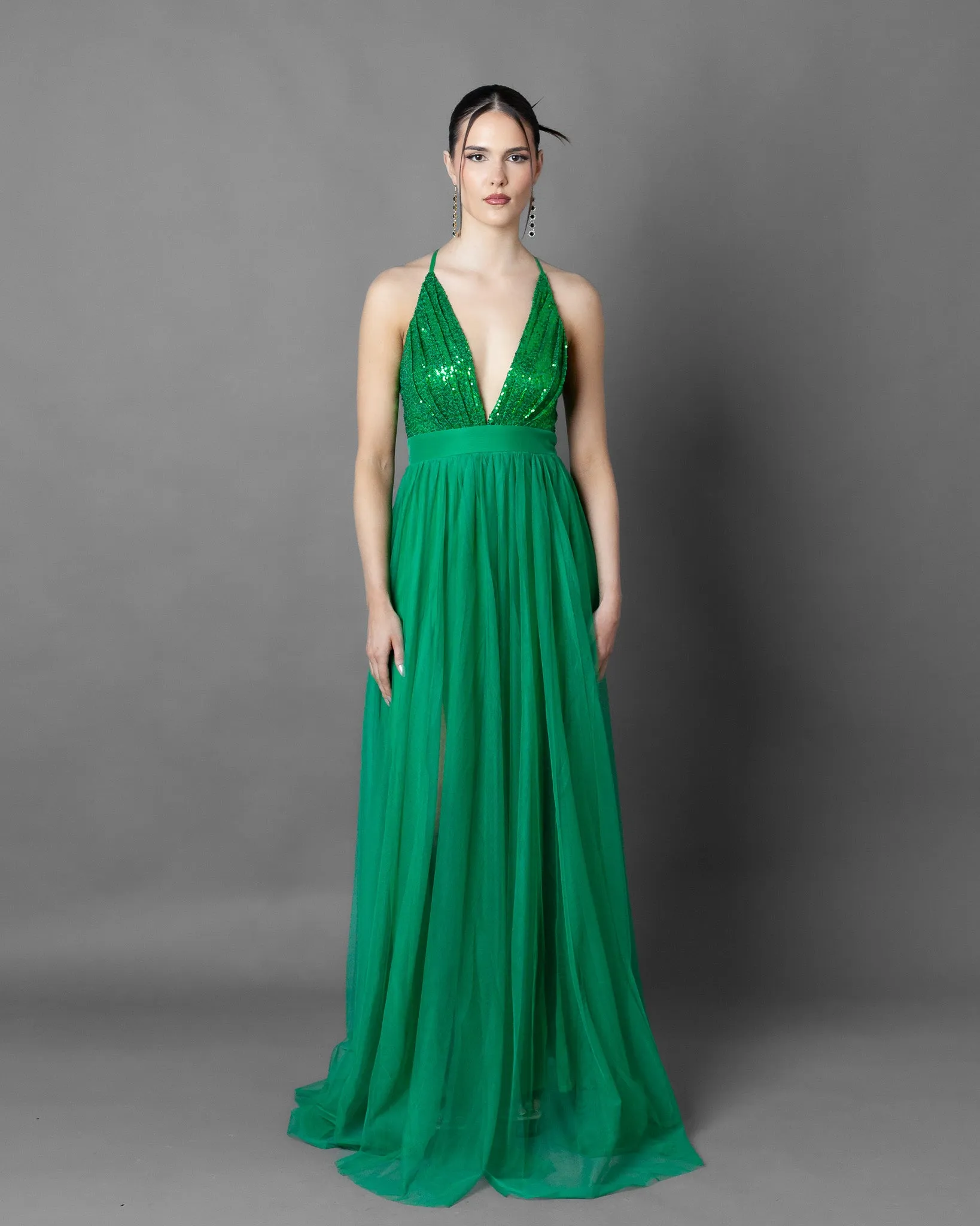 Jakarta Sequin Tulle Maxi Gown