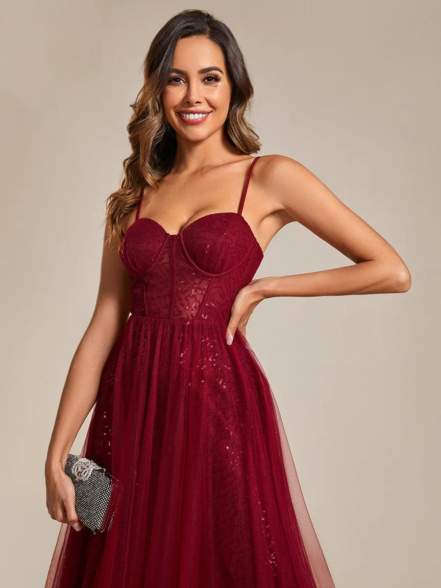 Jemima burgundy sequin and tulle corset ball dress Express NZ wide
