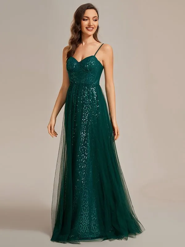Jemima sequin and tulle corset ball dress
