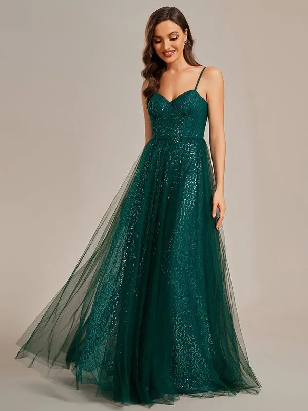 Jemima sequin and tulle corset ball dress