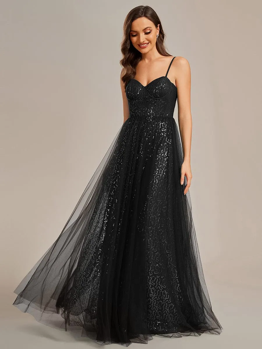 Jemima sequin and tulle corset ball dress