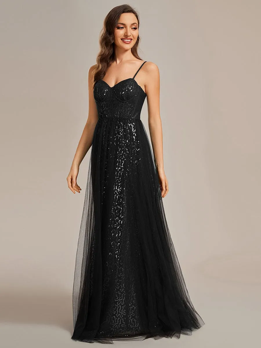 Jemima sequin and tulle corset ball dress