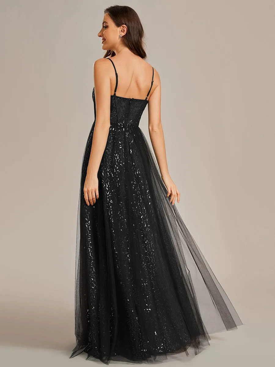 Jemima sequin and tulle corset ball dress