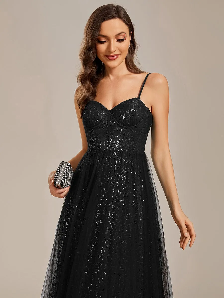 Jemima sequin and tulle corset ball dress