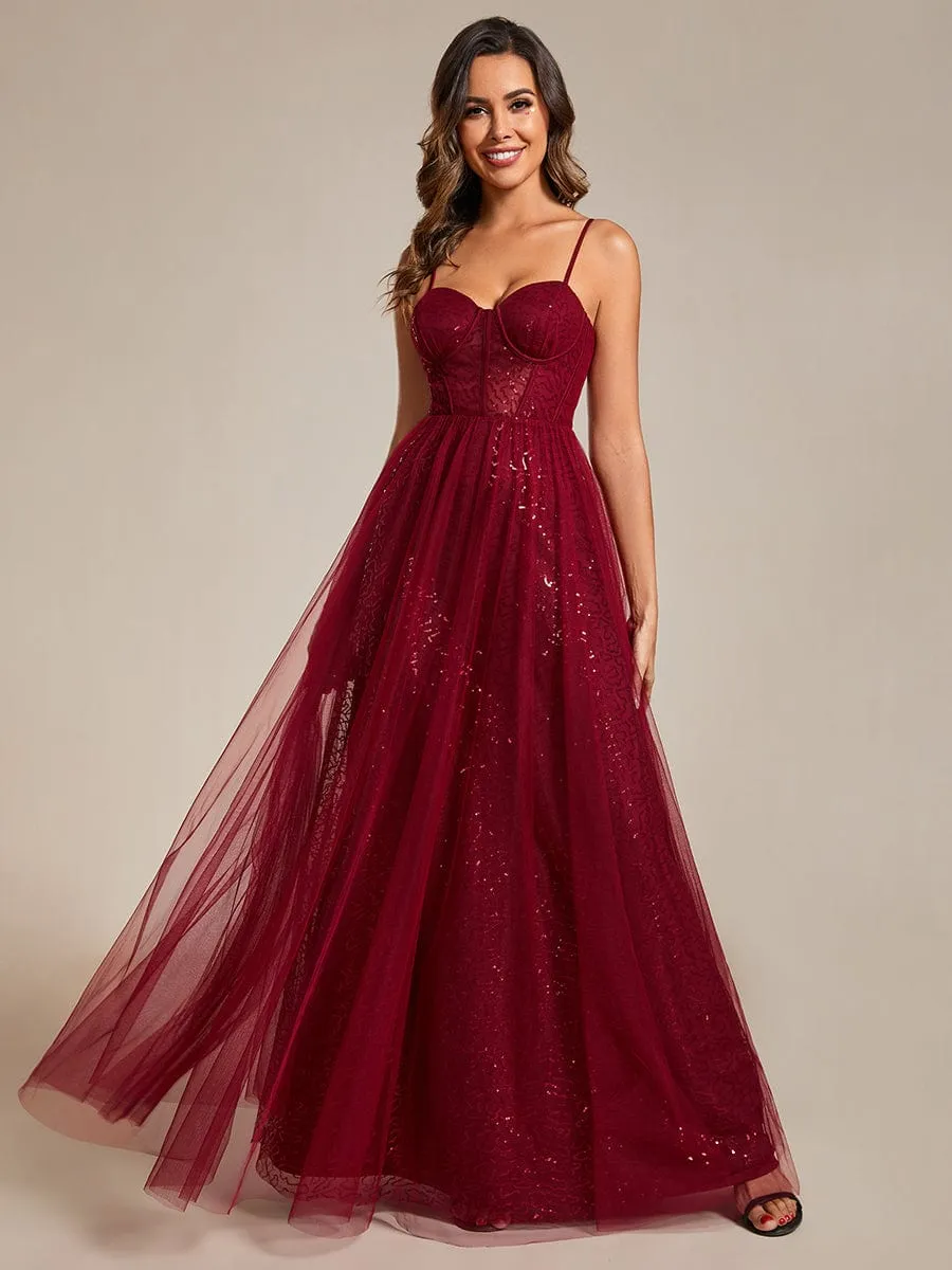 Jemima sequin and tulle corset ball dress