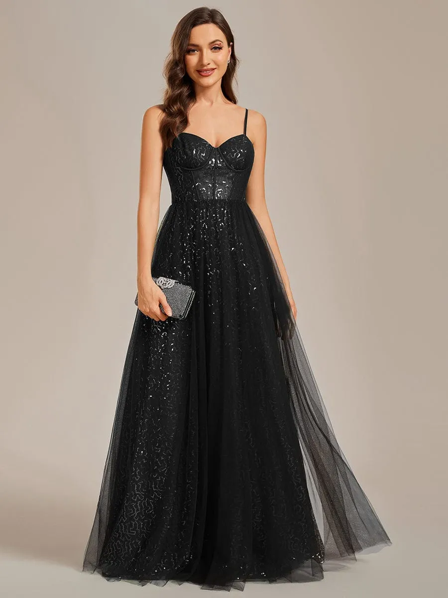 Jemima sequin and tulle corset ball dress