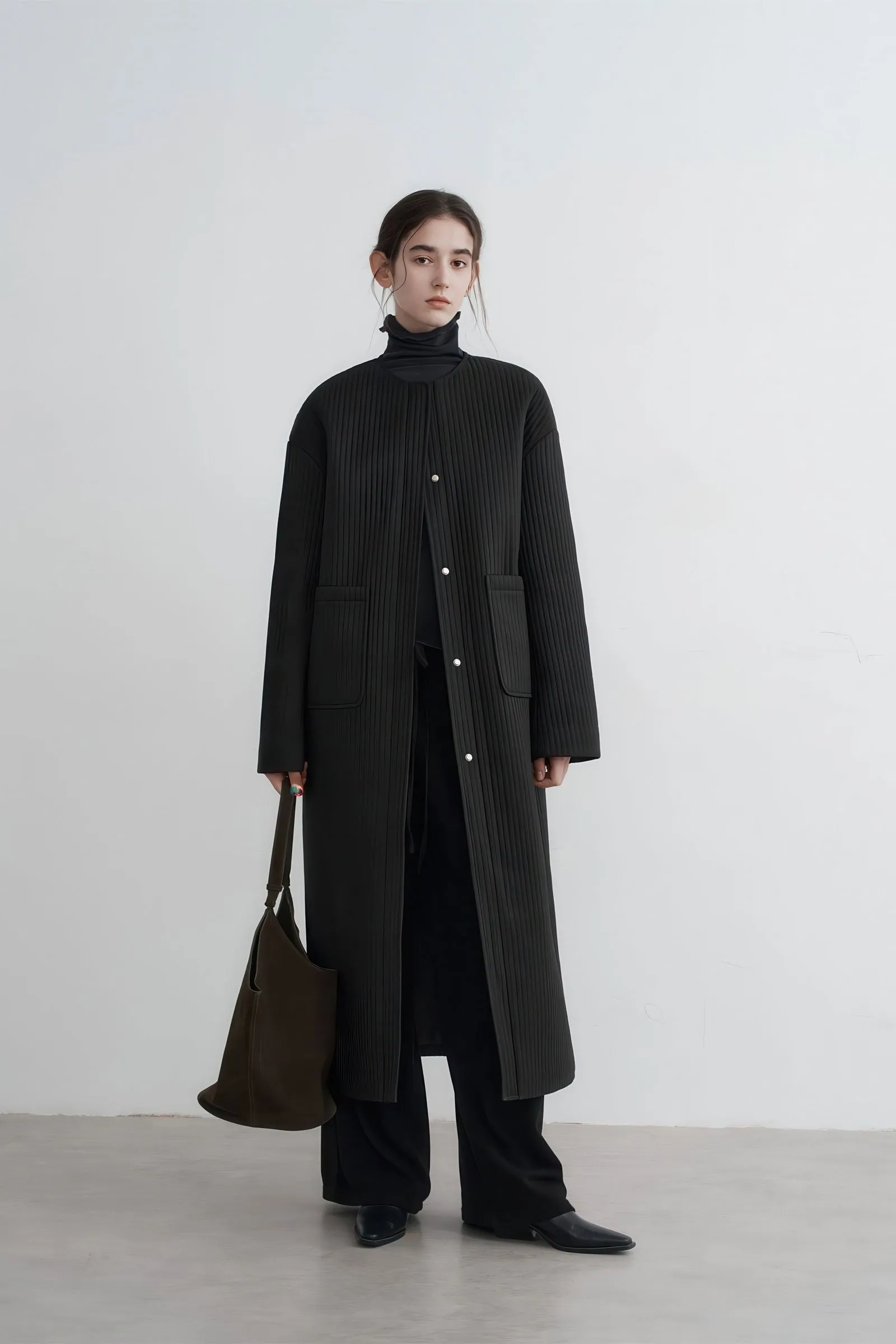 Longline Oversized Puffer Coat - Women's Luxe Winter Casual Overknee Jacket