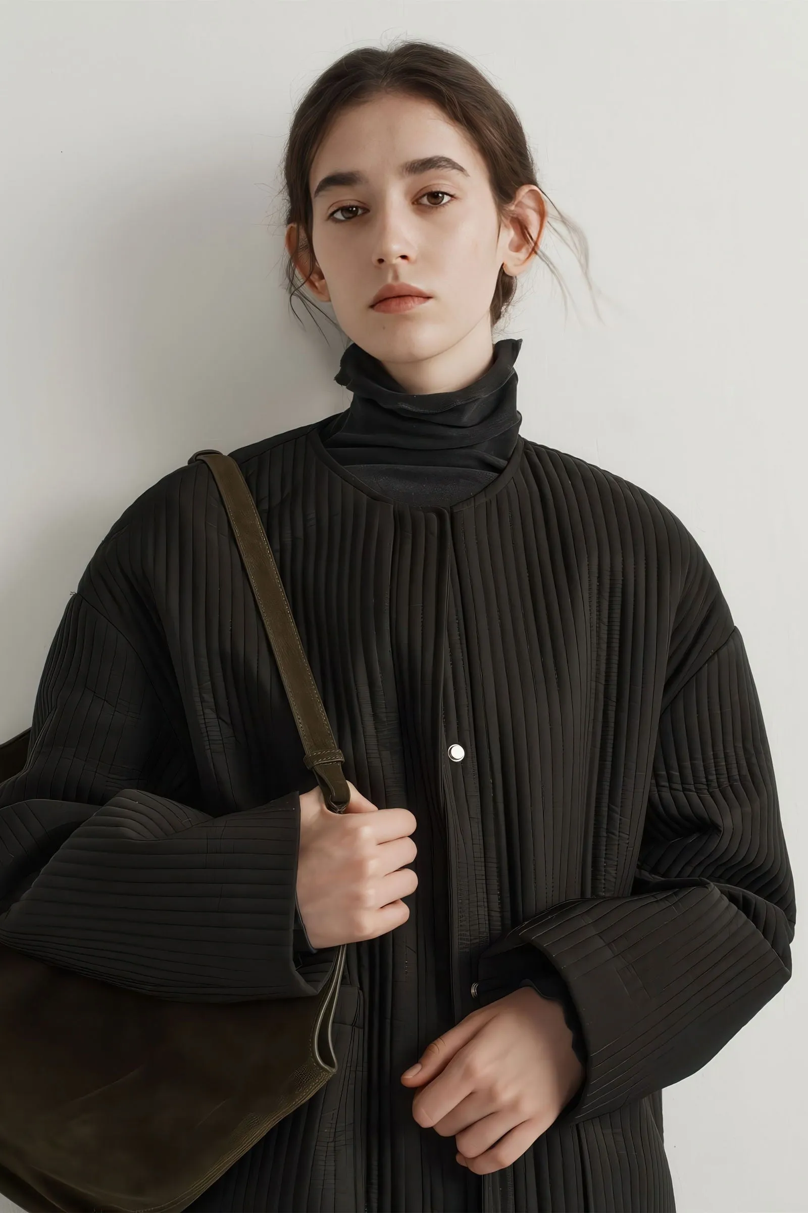 Longline Oversized Puffer Coat - Women's Luxe Winter Casual Overknee Jacket