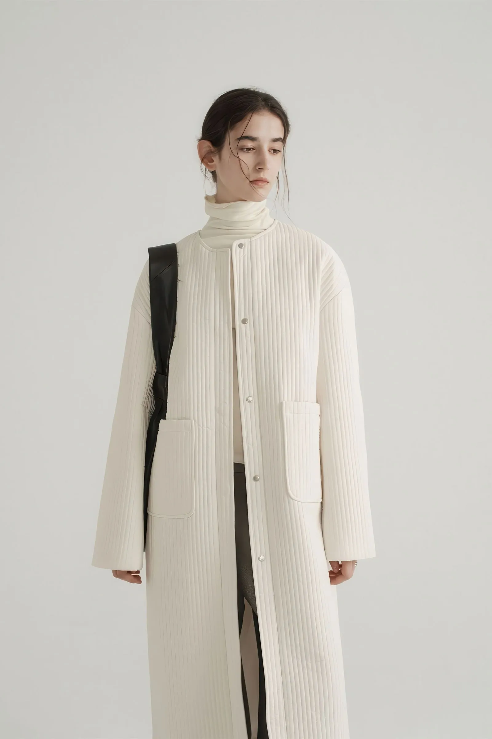Longline Oversized Puffer Coat - Women's Luxe Winter Casual Overknee Jacket