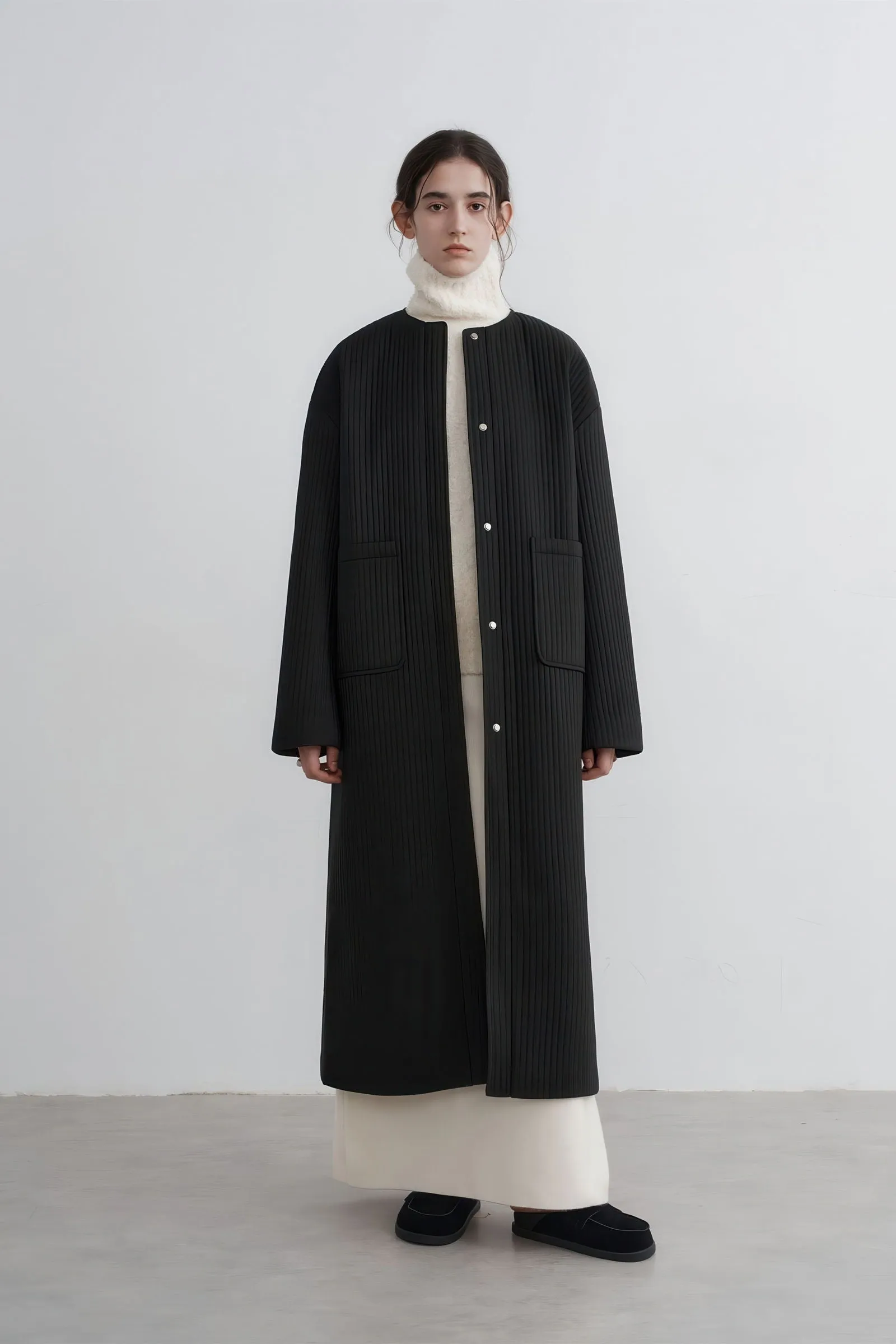 Longline Oversized Puffer Coat - Women's Luxe Winter Casual Overknee Jacket