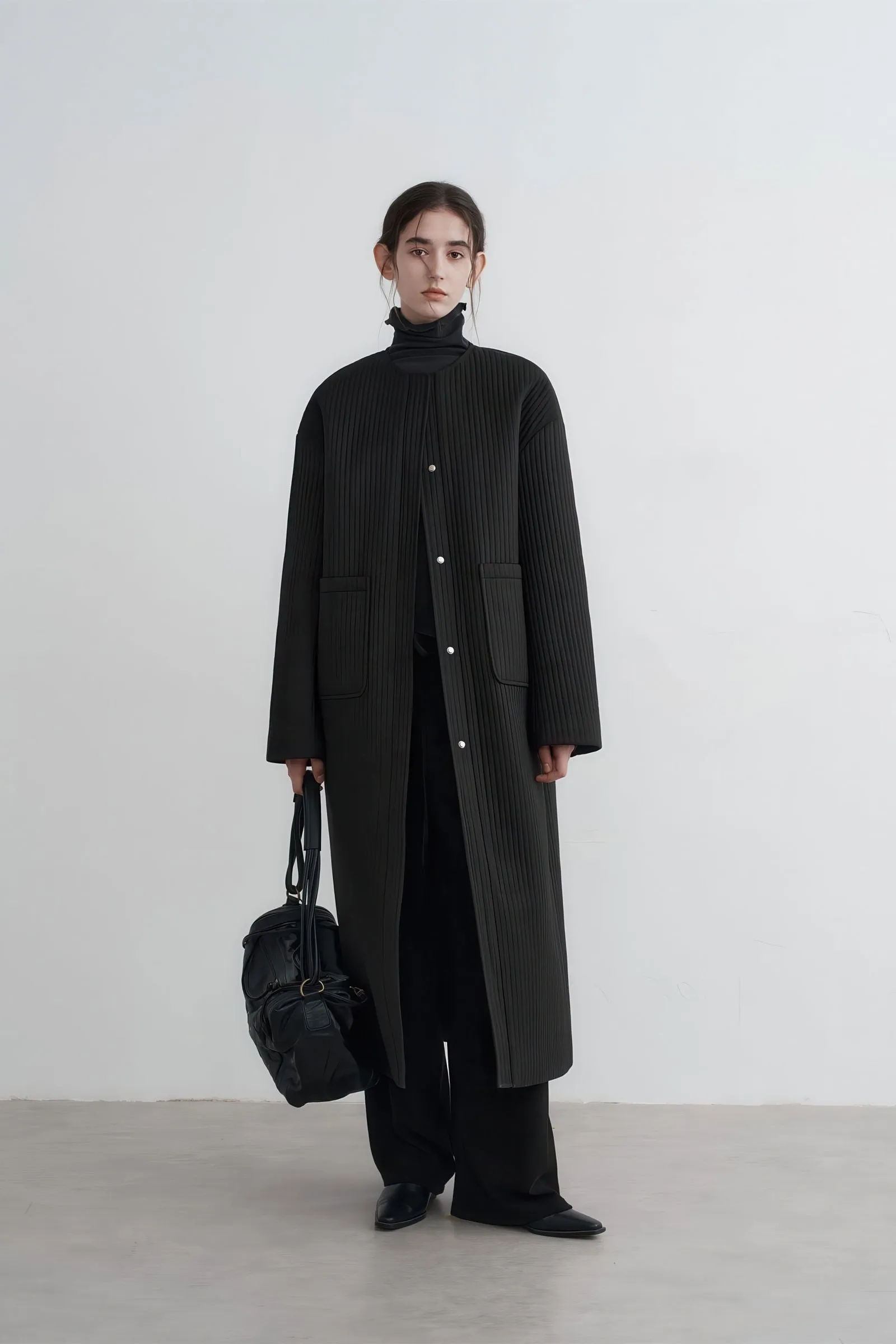 Longline Oversized Puffer Coat - Women's Luxe Winter Casual Overknee Jacket