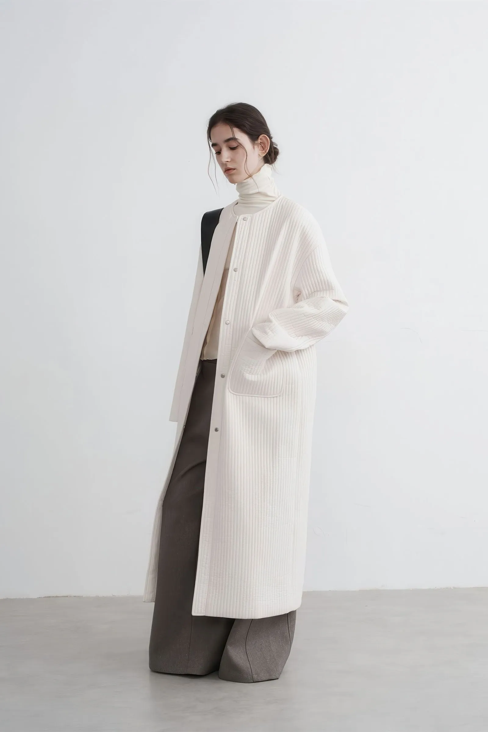 Longline Oversized Puffer Coat - Women's Luxe Winter Casual Overknee Jacket