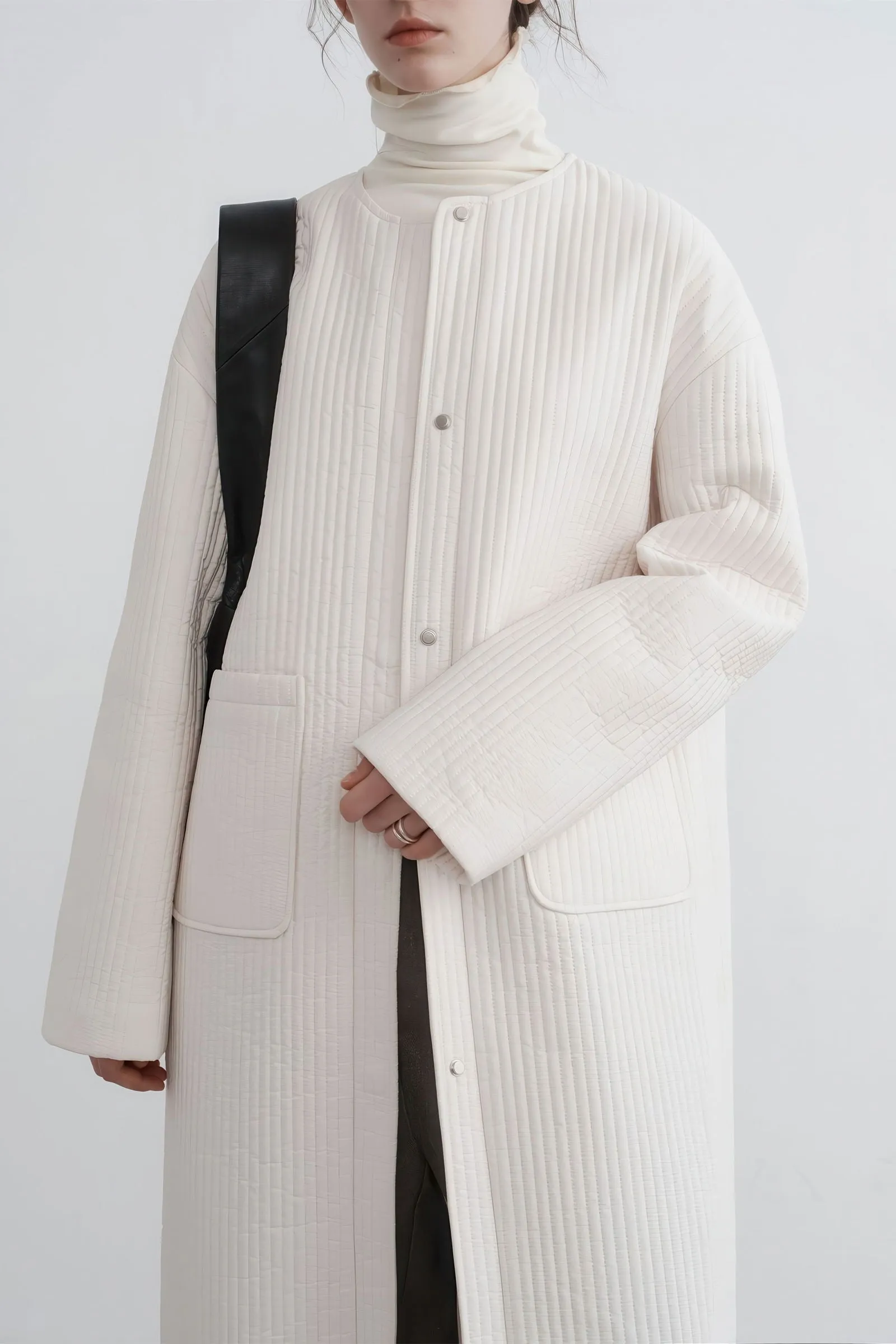 Longline Oversized Puffer Coat - Women's Luxe Winter Casual Overknee Jacket