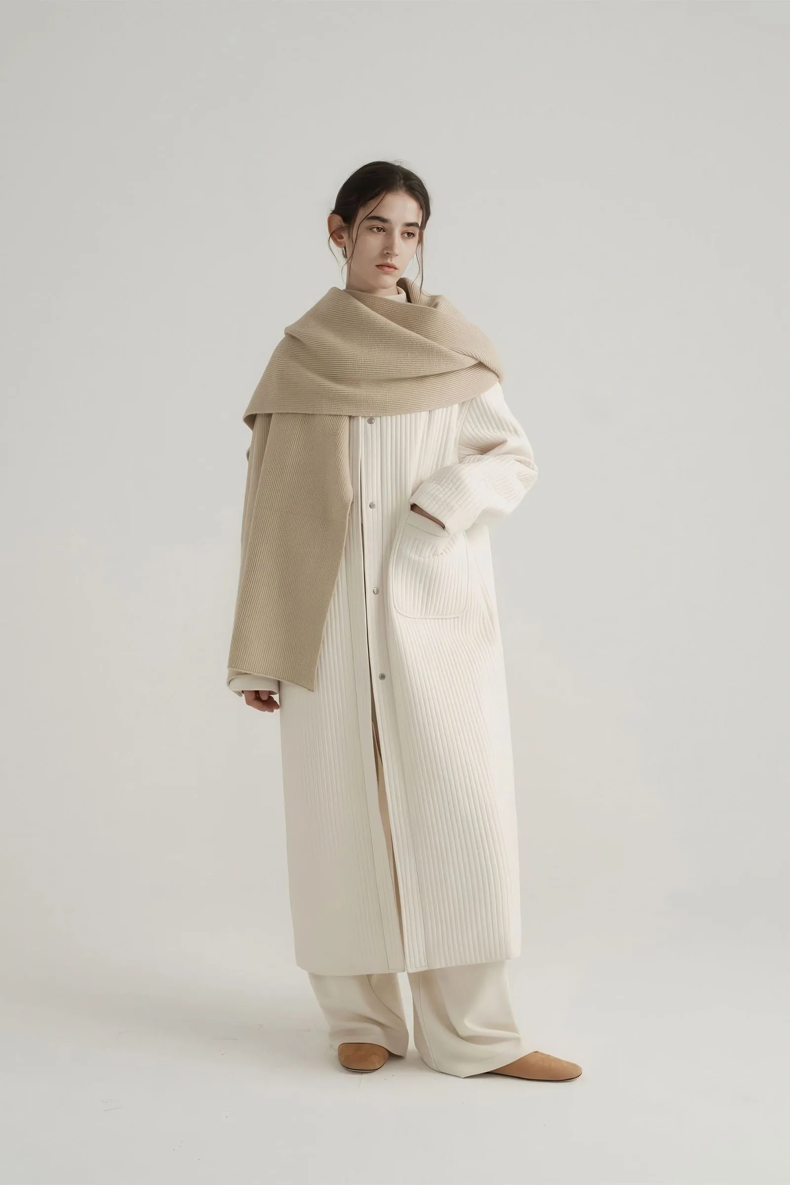 Longline Oversized Puffer Coat - Women's Luxe Winter Casual Overknee Jacket