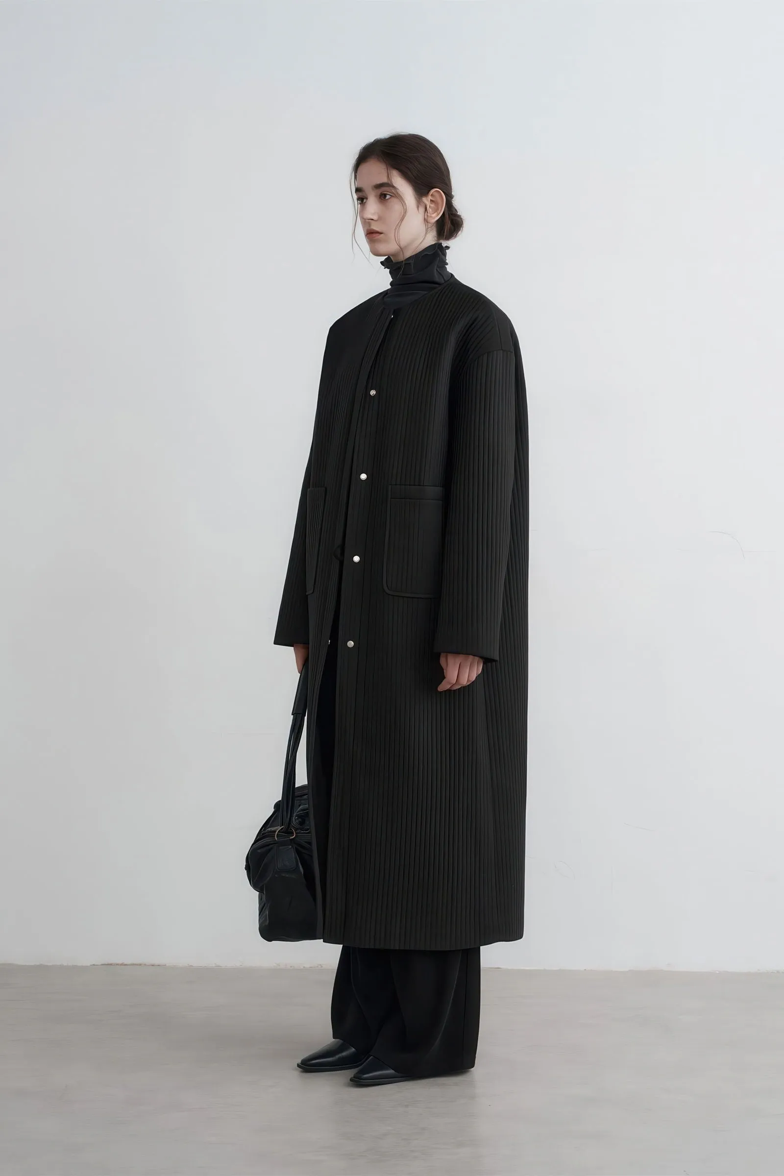 Longline Oversized Puffer Coat - Women's Luxe Winter Casual Overknee Jacket